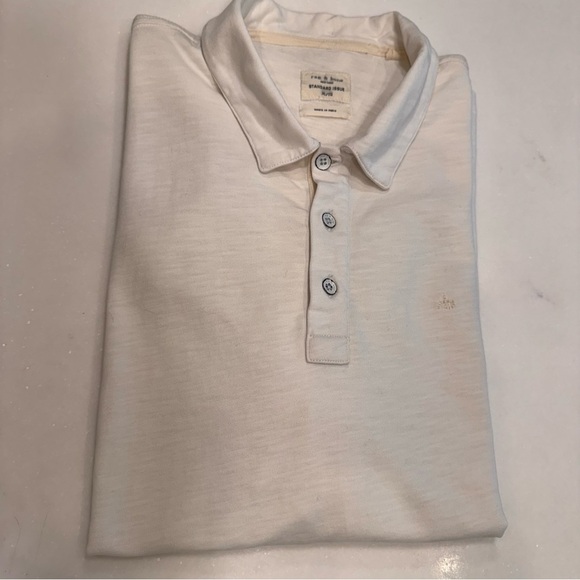 RAG & BONE MENS LUXURY POLO SHIRT SZ XL WHITE TAILORED MODERN GOLF - Picture 9 of 10